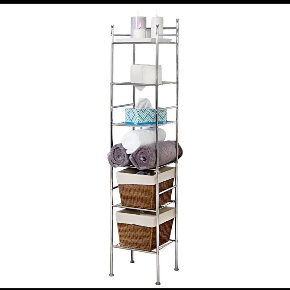 🎁 new - 6 Tier Chrome Bathroom Storage Shelving - Picture 3 of 6